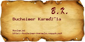 Bucheimer Karméla névjegykártya